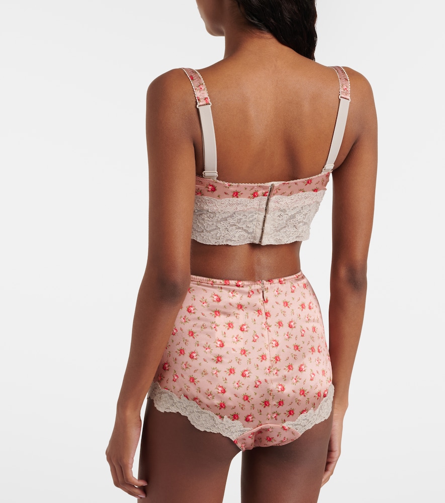  Dolce&gabbana Dolce&gabbana Floral Silk And Cotton-blend Briefs 