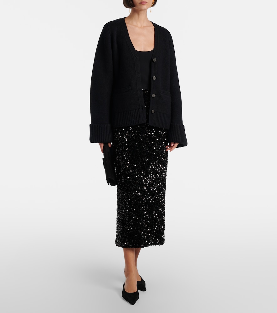  Vince Vince Sequined Velvet Midi Skirt 