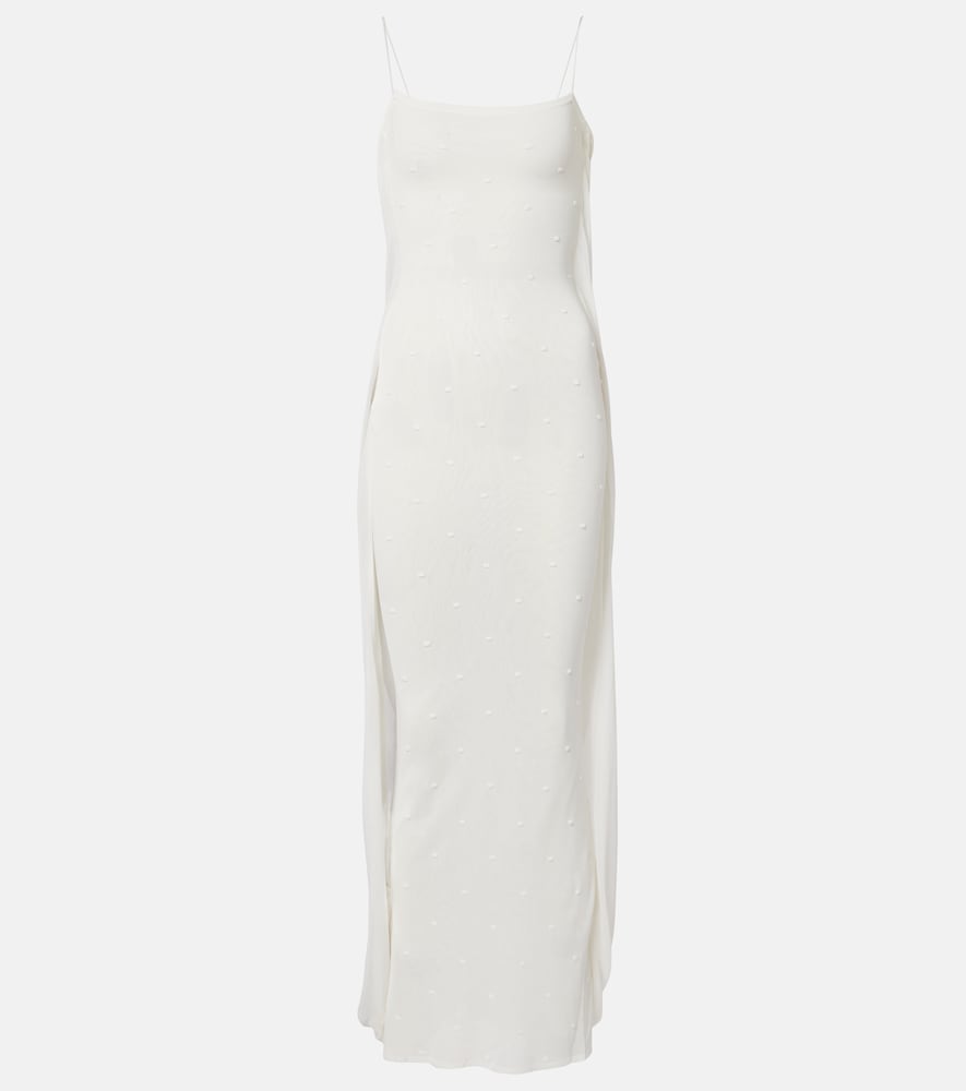 Jacquemus Women's White Plumetis Polka-Dot Jersey Slip Dress UK Size 10 - Mytheresa