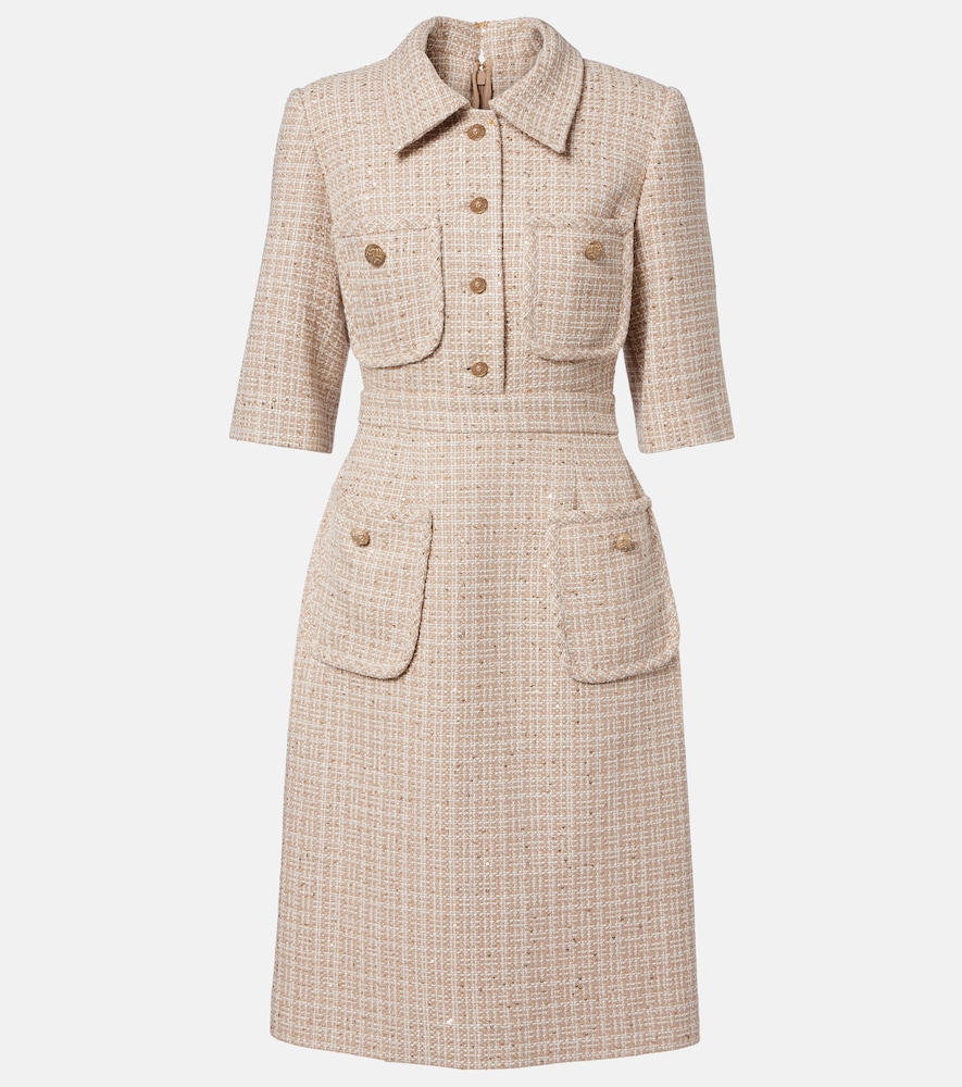 Elie Saab Sequined tweed midi dress