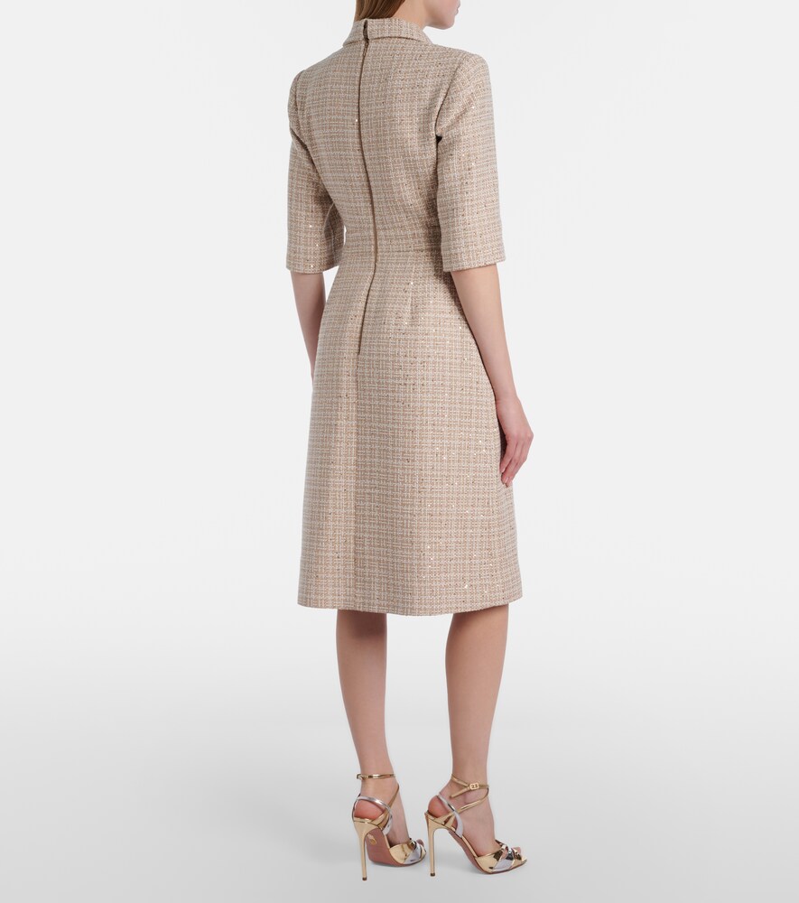  Elie Saab Elie Saab Robe Midi En Tweed à Sequins 