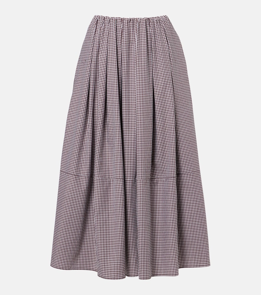 Faithfull Solinas gingham cotton-blend midi skirt