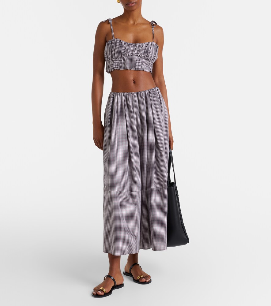 Faithfull Solinas gingham cotton-blend midi skirt