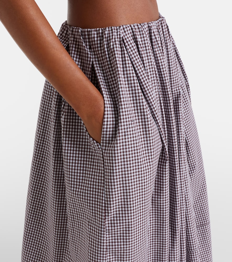  Faithfull Faithfull Solinas Gingham Cotton-blend Midi Skirt 