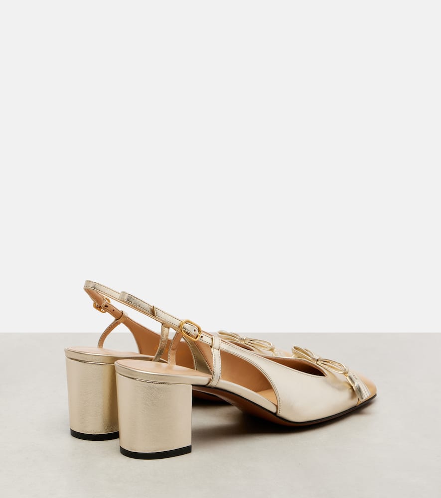 Valentino Valet Du Roi 60 Leather Slingback Pumps In Gold