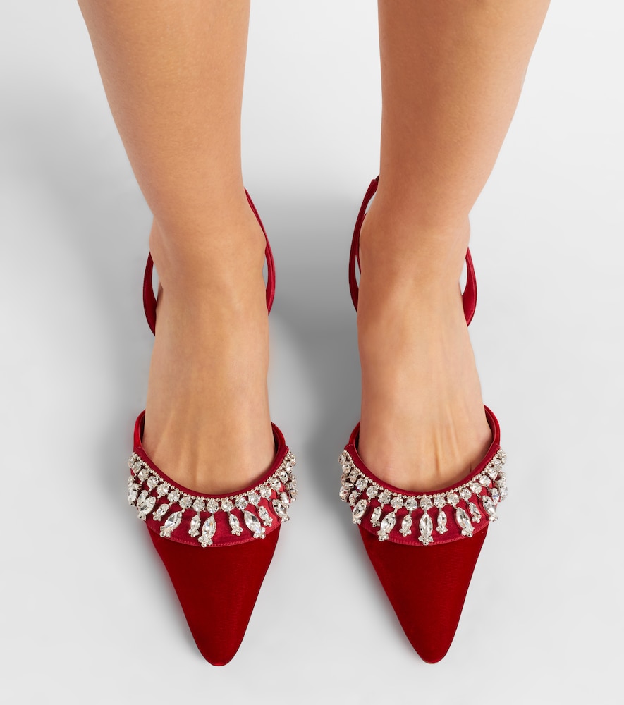 Bequila 30 Embellished Velvet Slingback Pumps