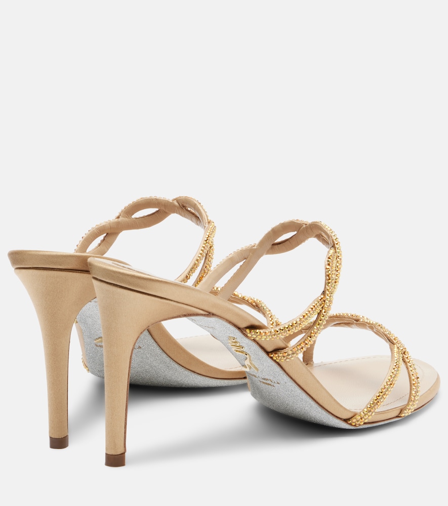 Rene Caovilla Rene Caovilla Braid Crystal-embellished Satin Sandals 