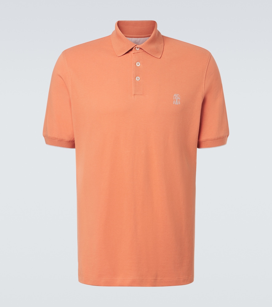 Brunello Cucinelli Men's Pink Logo Cotton Polo Shirt UK Size 42 - Mytheresa