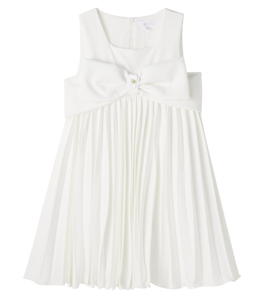 Patachou White Bow-Detail Pleated Dress Y Size 12 - Mytheresa