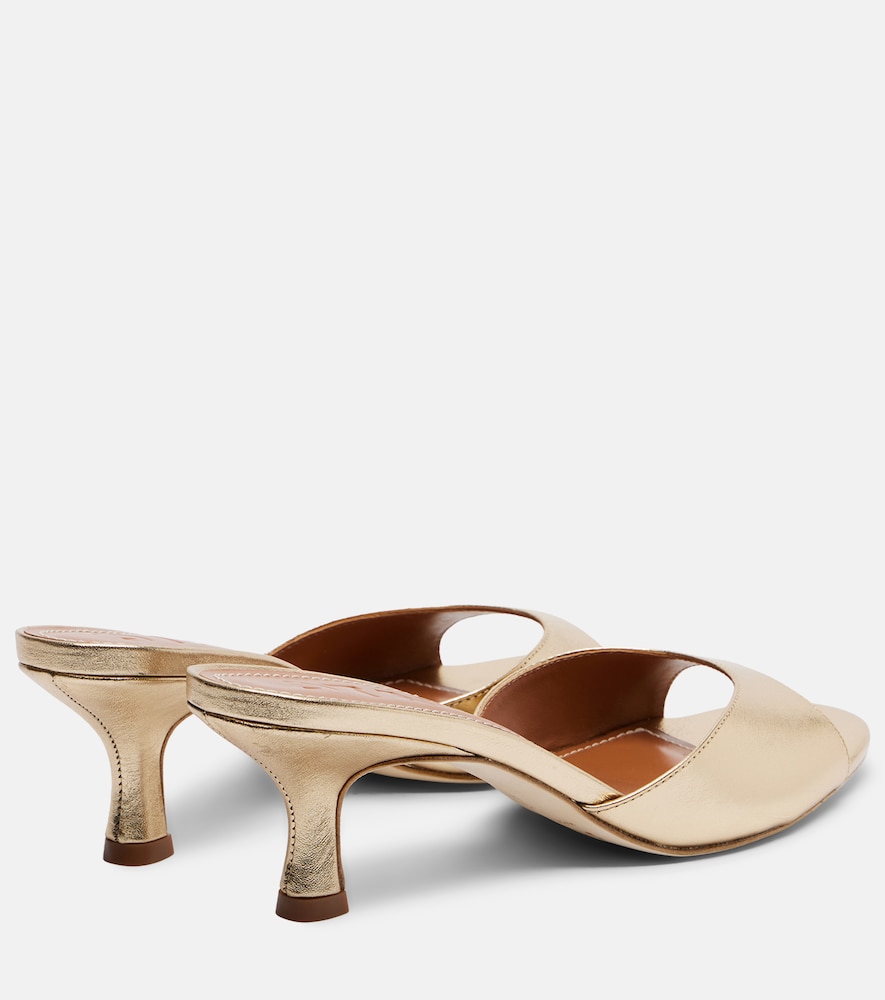  Staud Staud Brigitte 100 Metallic Leather Mules 