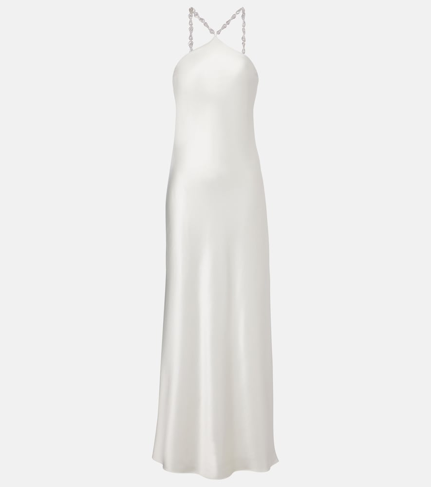Staud Cadence beaded satin gown