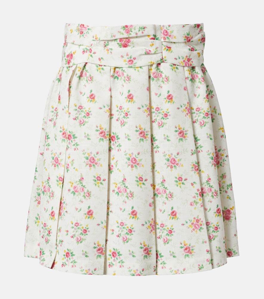Shushu/Tong Floral pleated miniskirt