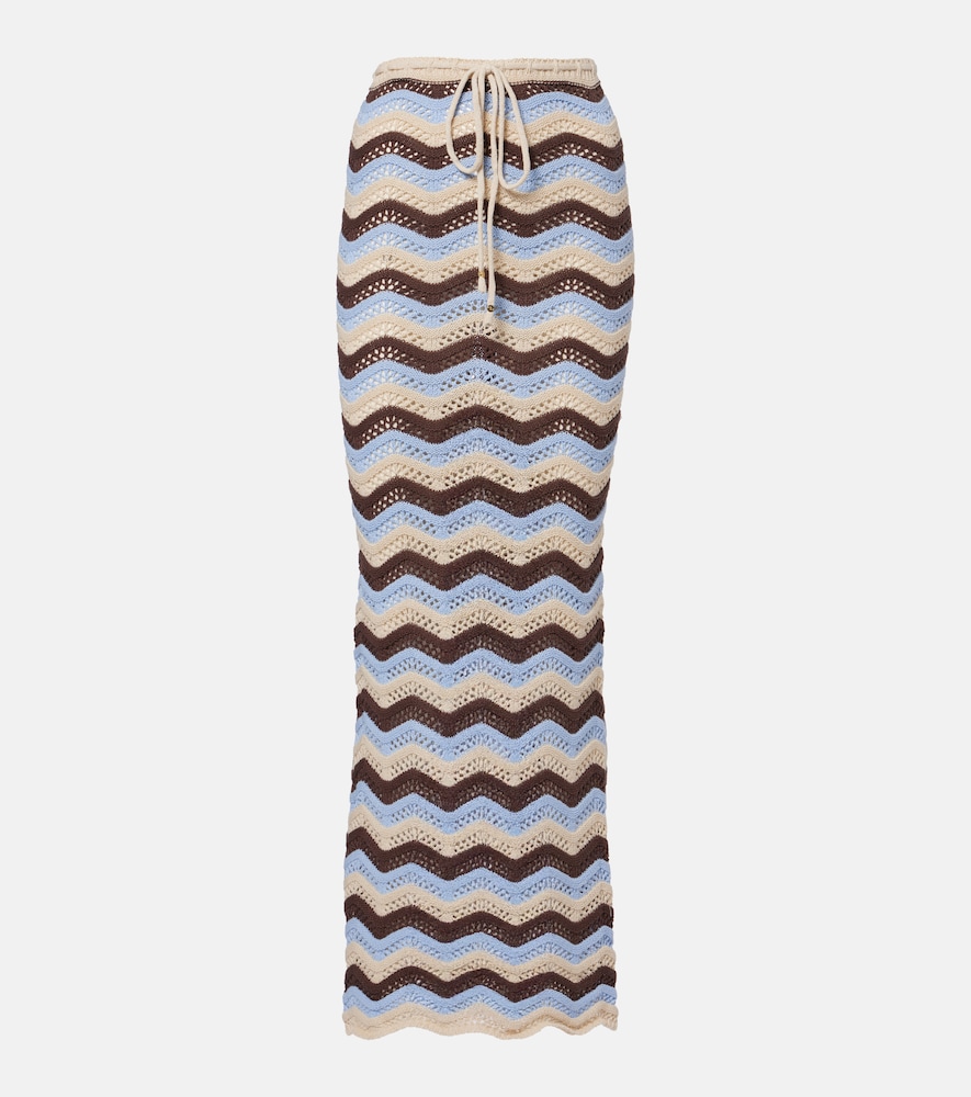 Bananhot Helena open-knit cotton-blend maxi skirt | Thumbnail 6
