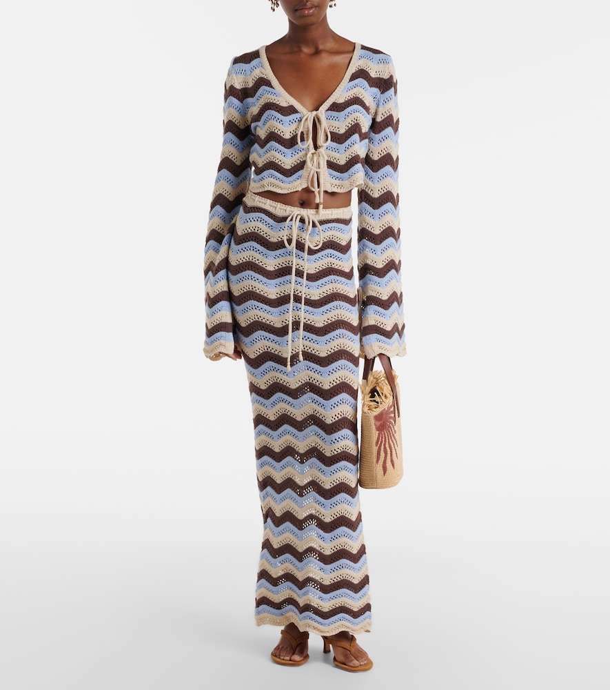  Bananhot Bananhot Helena Open-knit Cotton-blend Maxi Skirt 