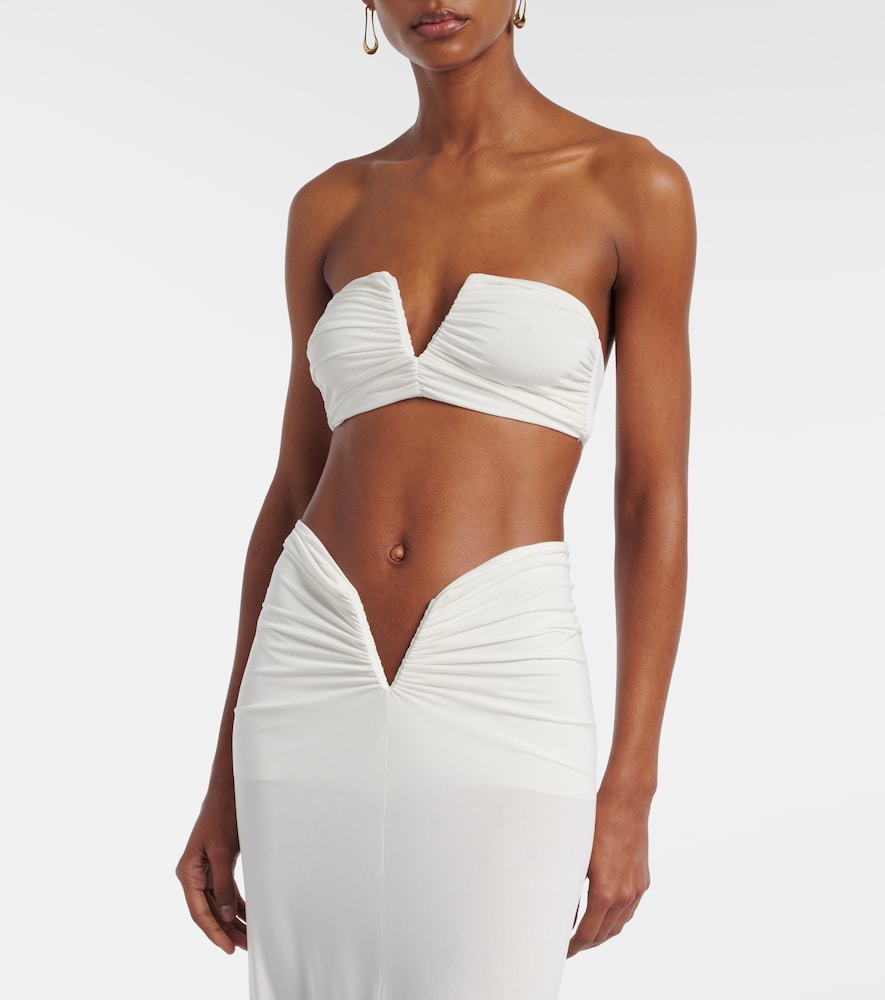 Jade Swim Clara ruched bandeau bikini top