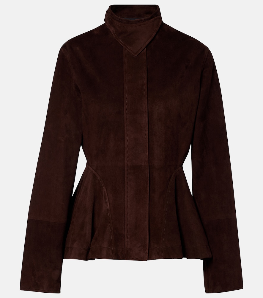 Alaia Women's Brown Peplum Suede Jacket UK Size 10 - Mytheresa