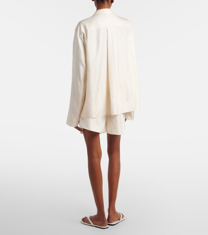  Toteme Toteme Embroidered Silk Satin Pajama Shorts 