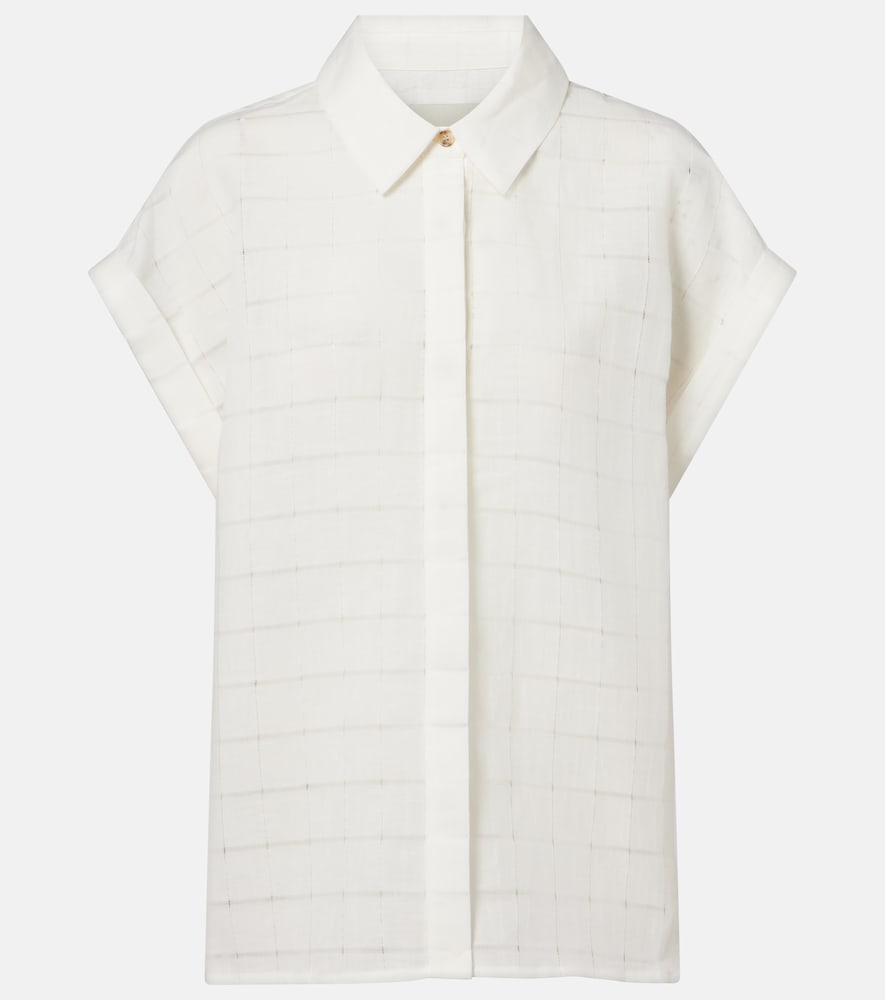 Camicia Andra in lino e cotone a quadri