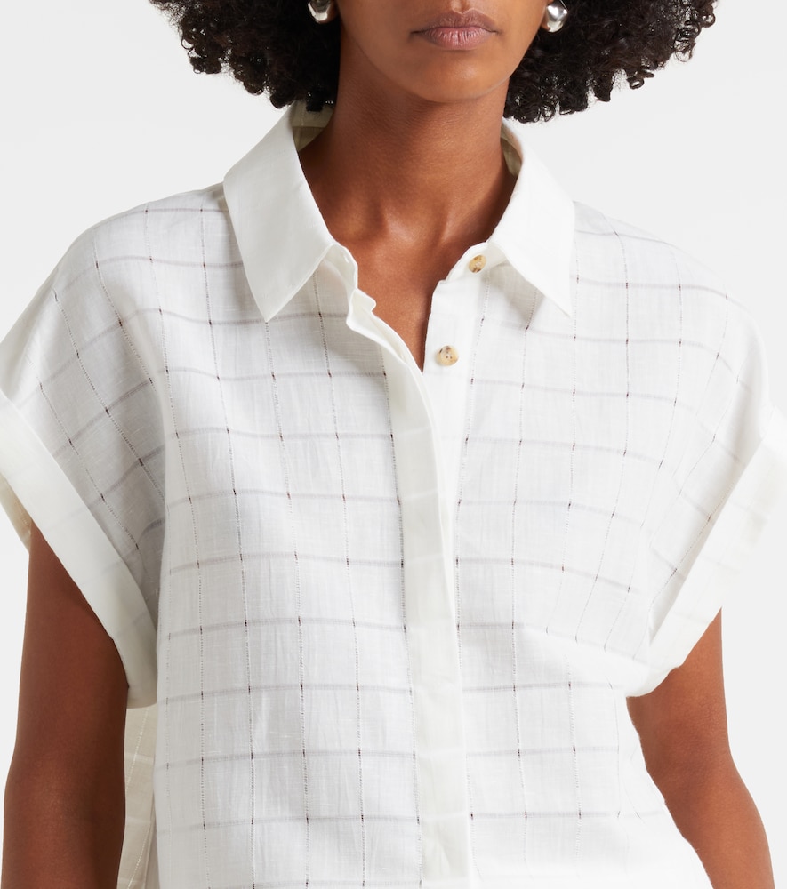 Andra Linen And Cotton Checked Shirt