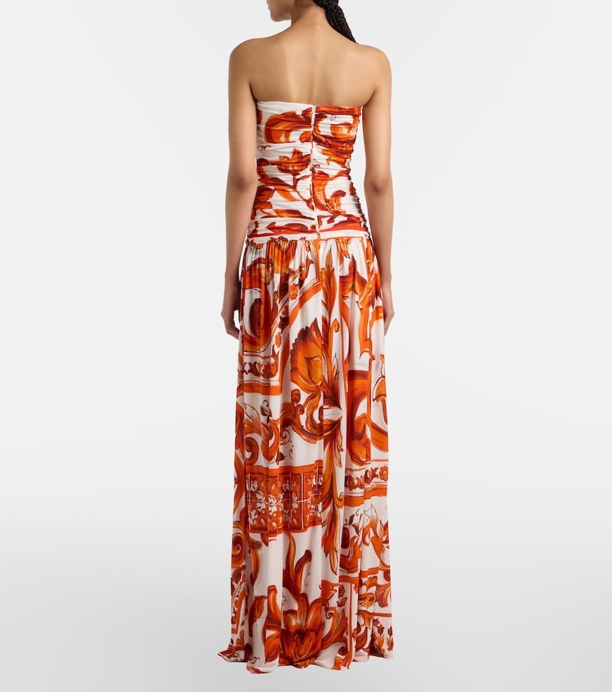  Dolce&gabbana Dolce&gabbana Midikleid Majolica Aus Organza 