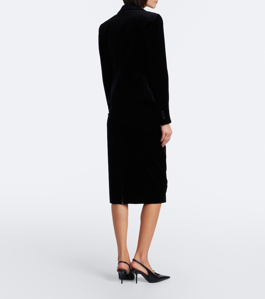 Elegante Cotton Velvet Pencil Skirt