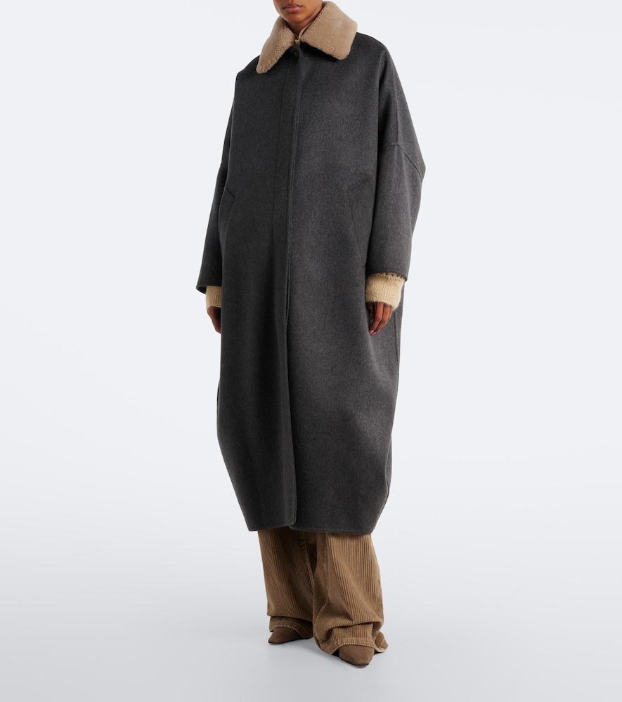 Shearling-Trimmed Cashmere Coat