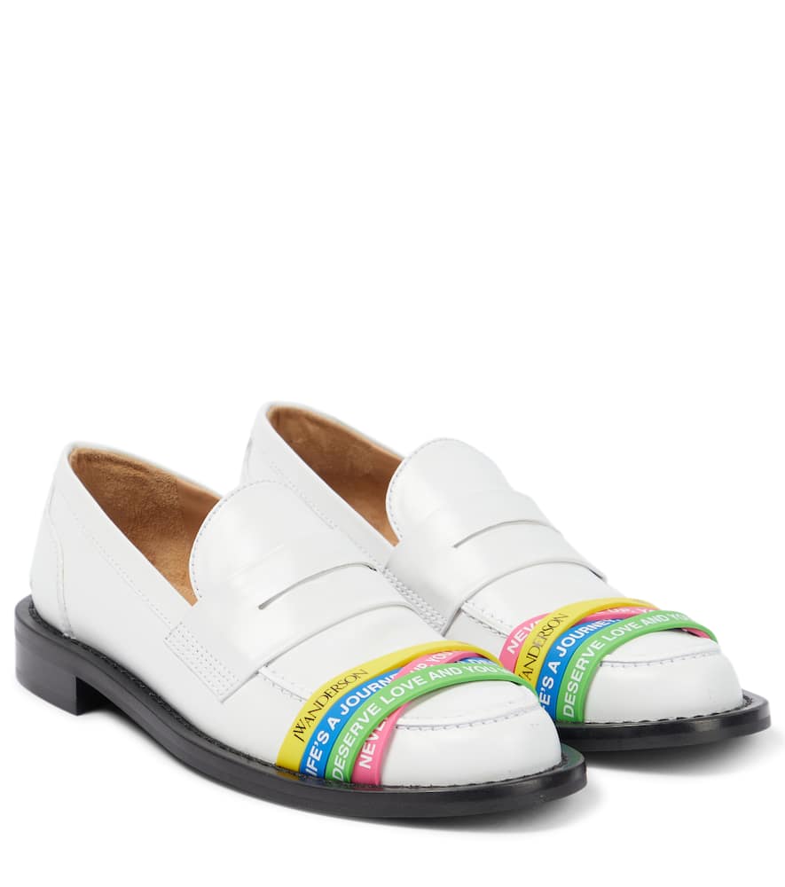 JW Anderson Elastic-trimmed leather loafers