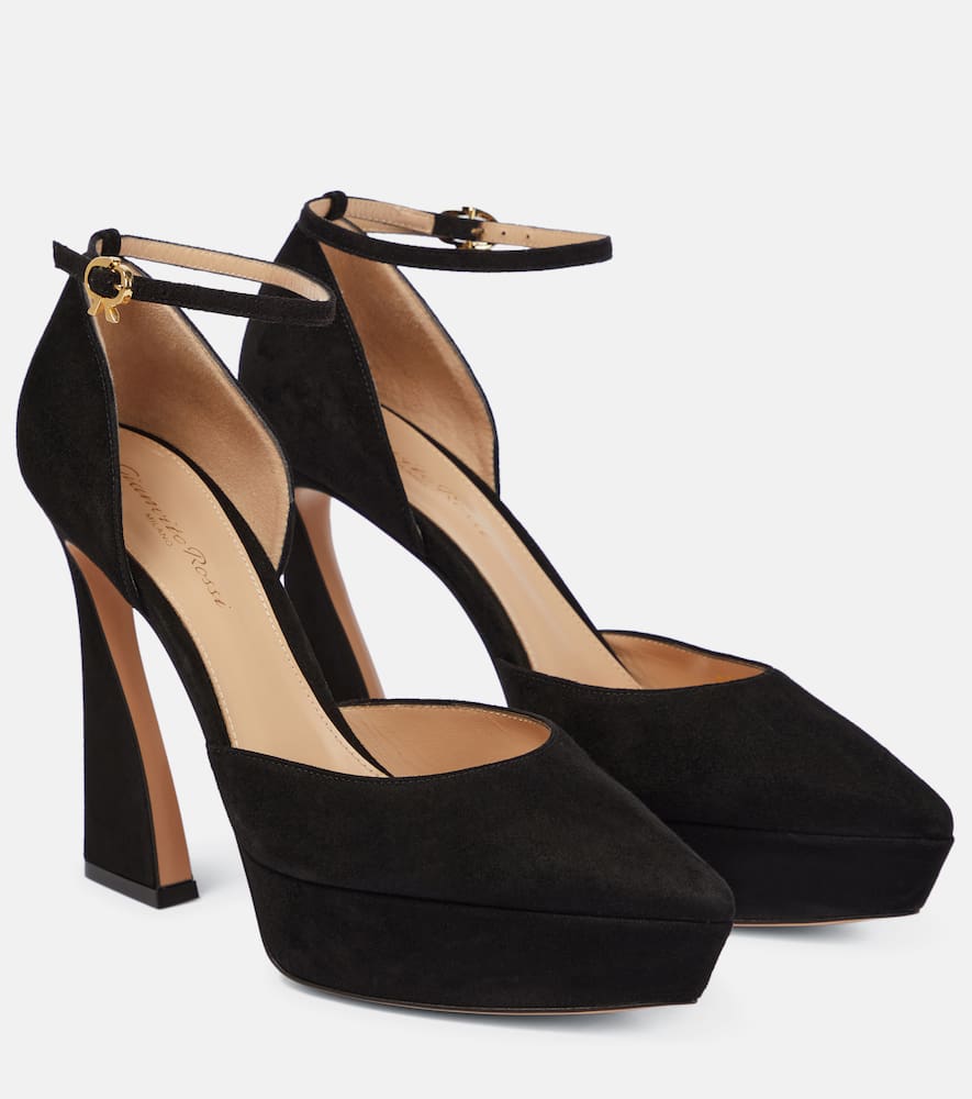 Gianvito Rossi Vertigo 105 suede platform pumps