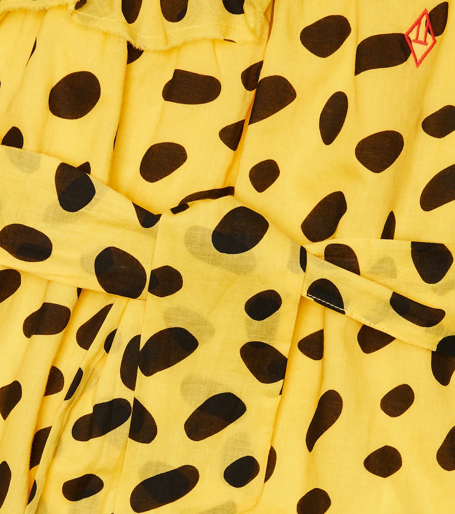 The Animals Observatory Cheetah Print Cotton Dress In Yellow