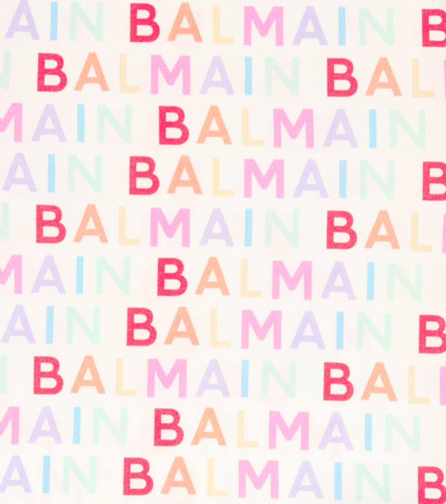 Balmain Logo Printed Cotton T-shirt In Colourful