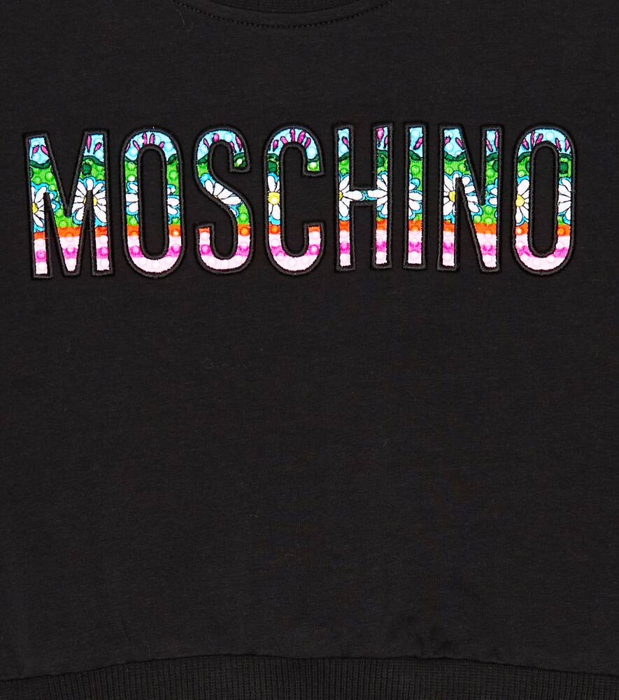 Moschino Logo Embellished Sweatshirt In Black