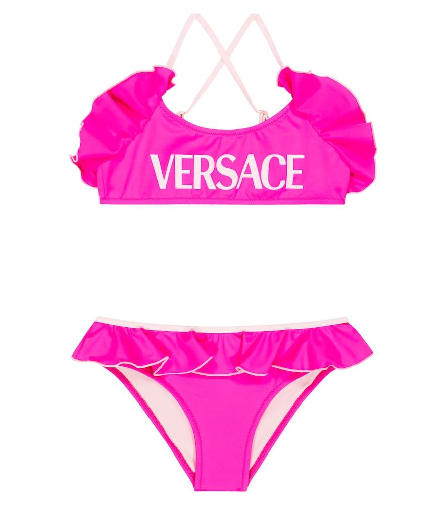 Versace Kids Logo ruffle-trimmed bikini