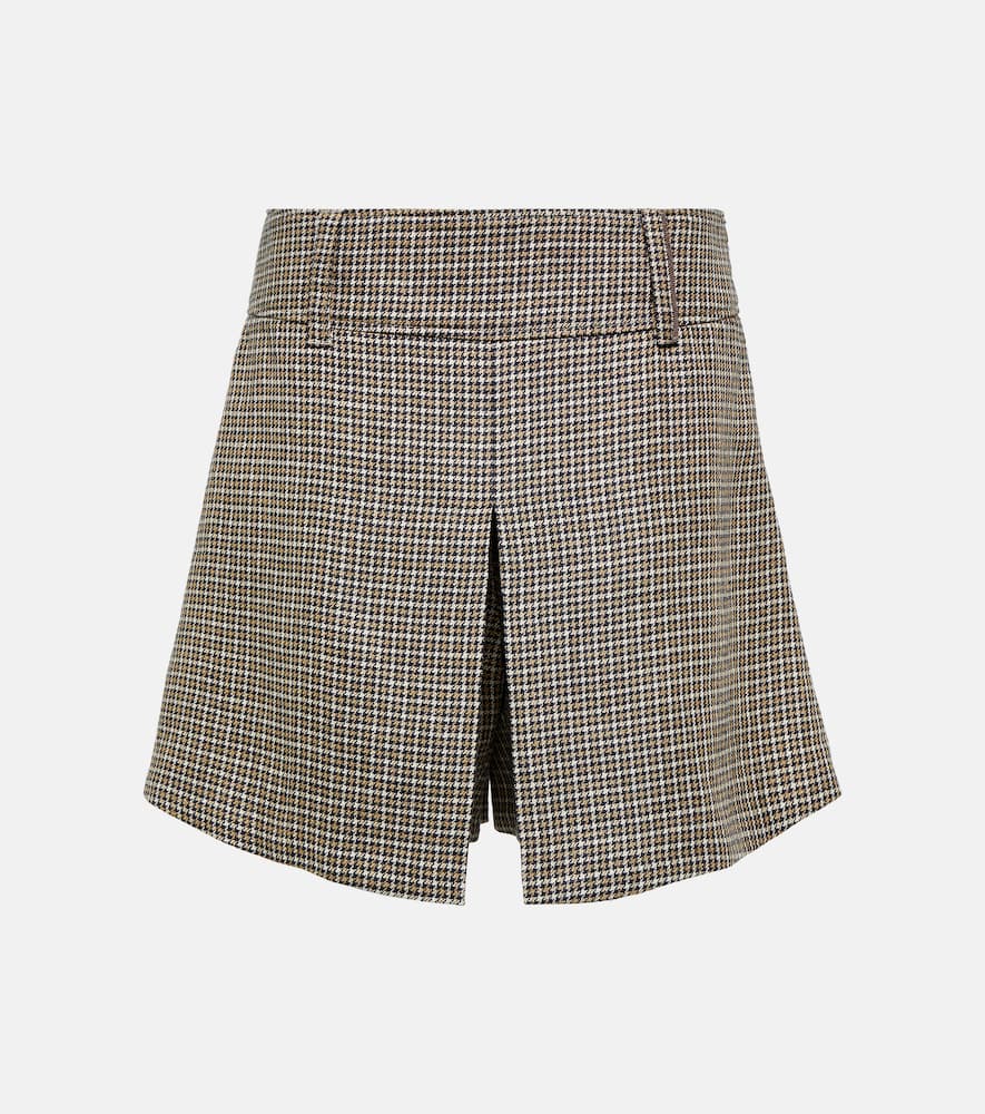 BRUNELLO CUCINELLI CHECKED LINEN SKORT
