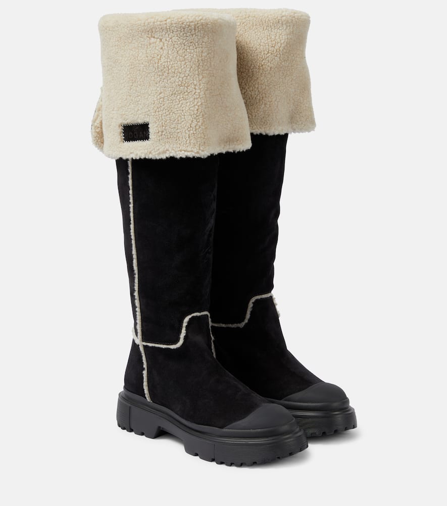 H619 suede knee-high boots