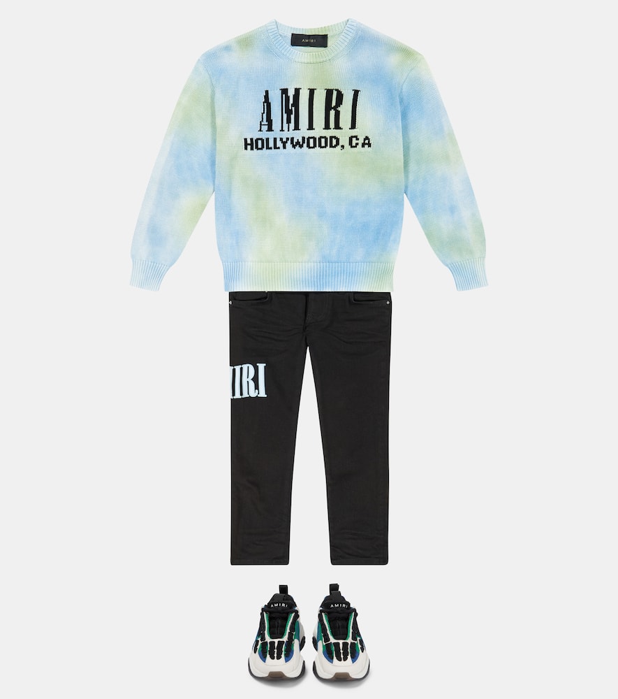 Amiri Logo Tie-dye Wool Sweater In Multicoloured
