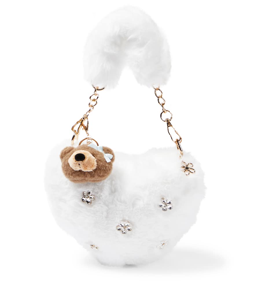 Monnalisa Embellished faux fur shoulder bag