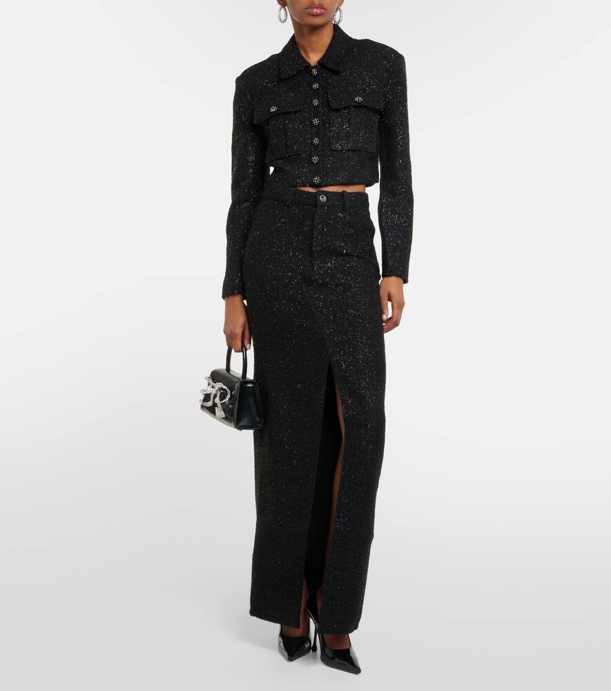 圈圈呢加长半身裙