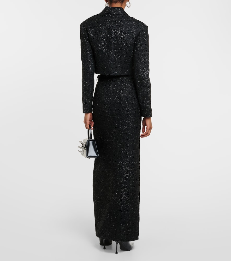 圈圈呢加长半身裙