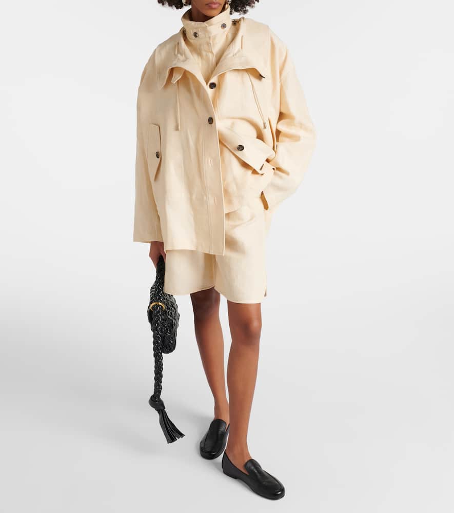 Shop Loro Piana Dominick Linen Jacket In Yellow