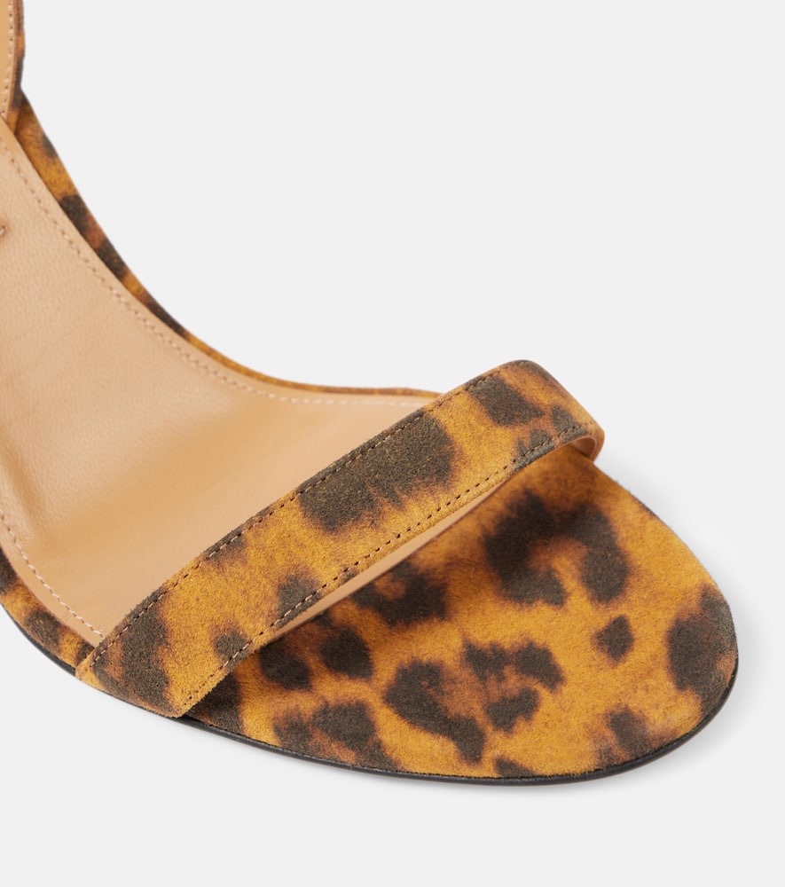 Aquazzura So Nude 85 Leopard-print Suede Sandals In Brown