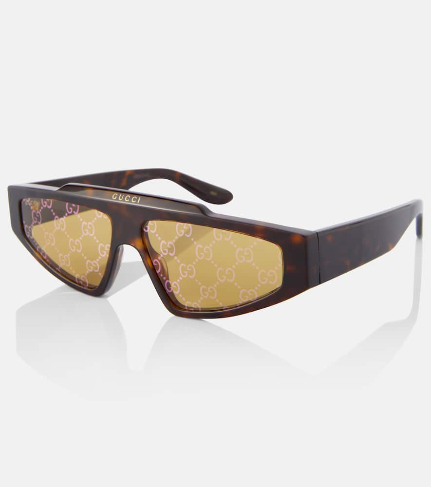 Shop Gucci Gg Flat-top Sunglasses In Multicoloured