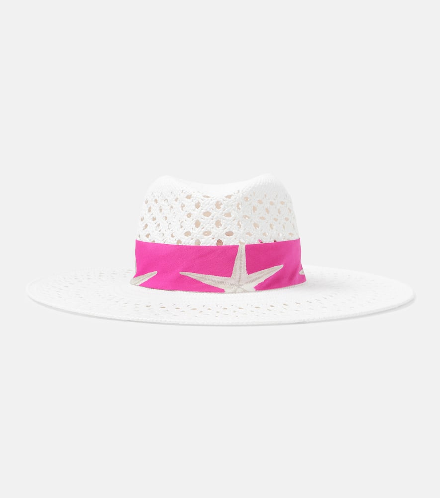 Printed raffia sun hat
