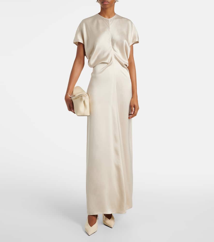 Totême T-lock Shearling-lined Leather Clutch In White
