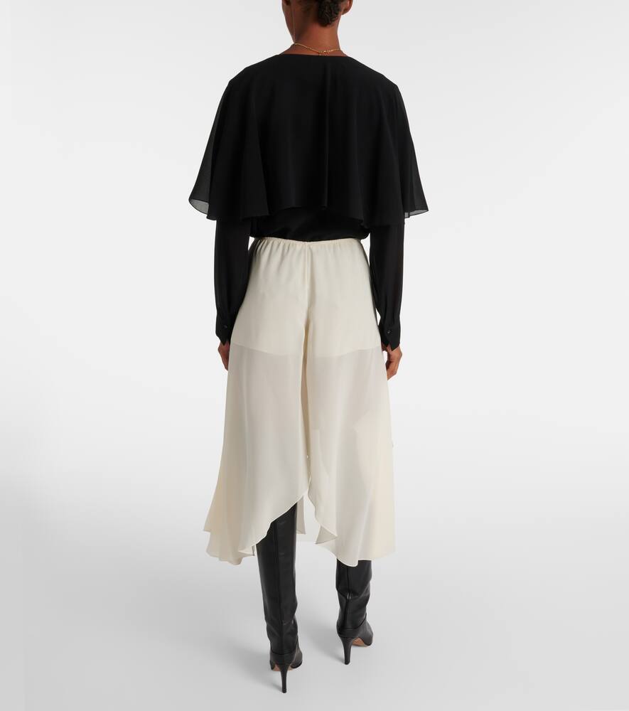 Chloé Mid-rise Silk Georgette Culottes In White