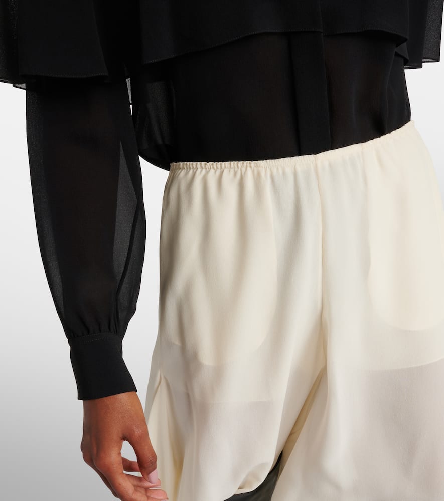 Chloé Mid-rise Silk Georgette Culottes In White