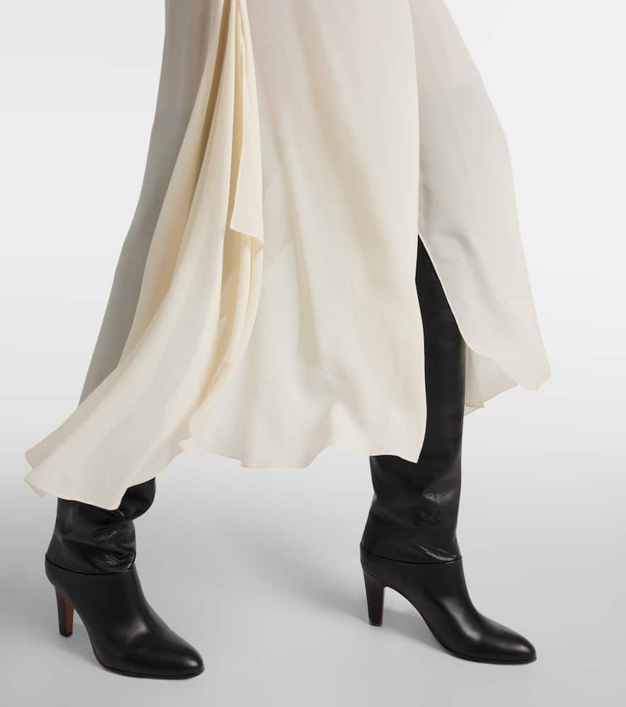 Chloé Mid-rise Silk Georgette Culottes In White