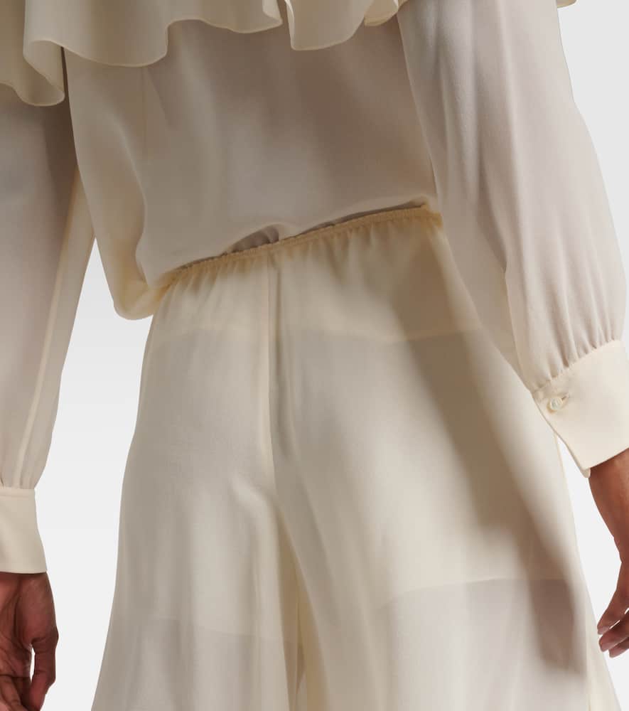Chloé Mid-rise Silk Georgette Culottes In White