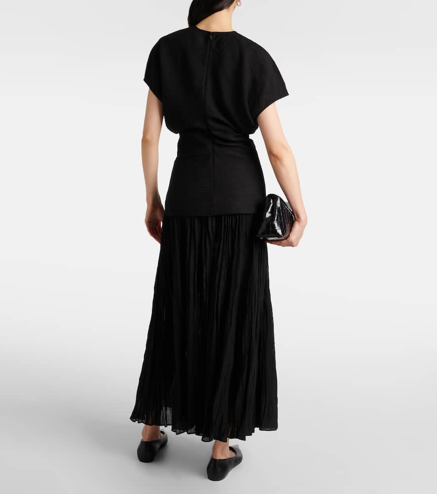 Totême Gathered Pleated Top In Black