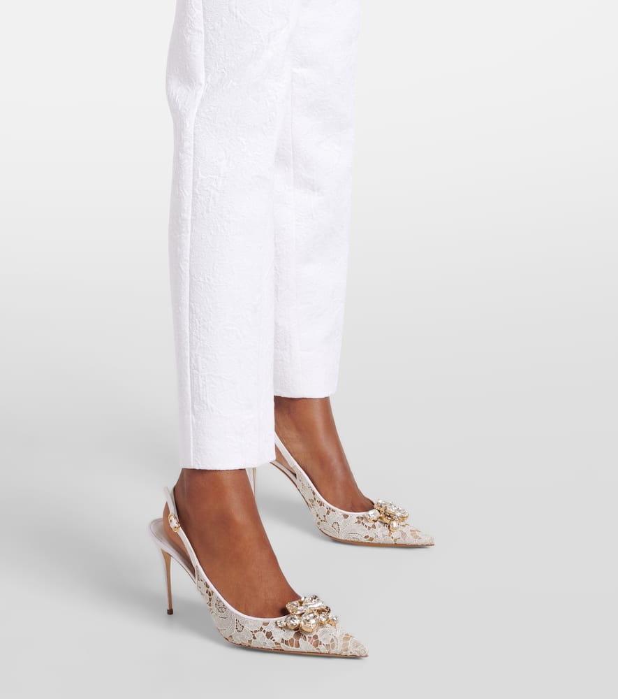 Dolce Gabbana Rainbow lace slingback pumps Smart Closet