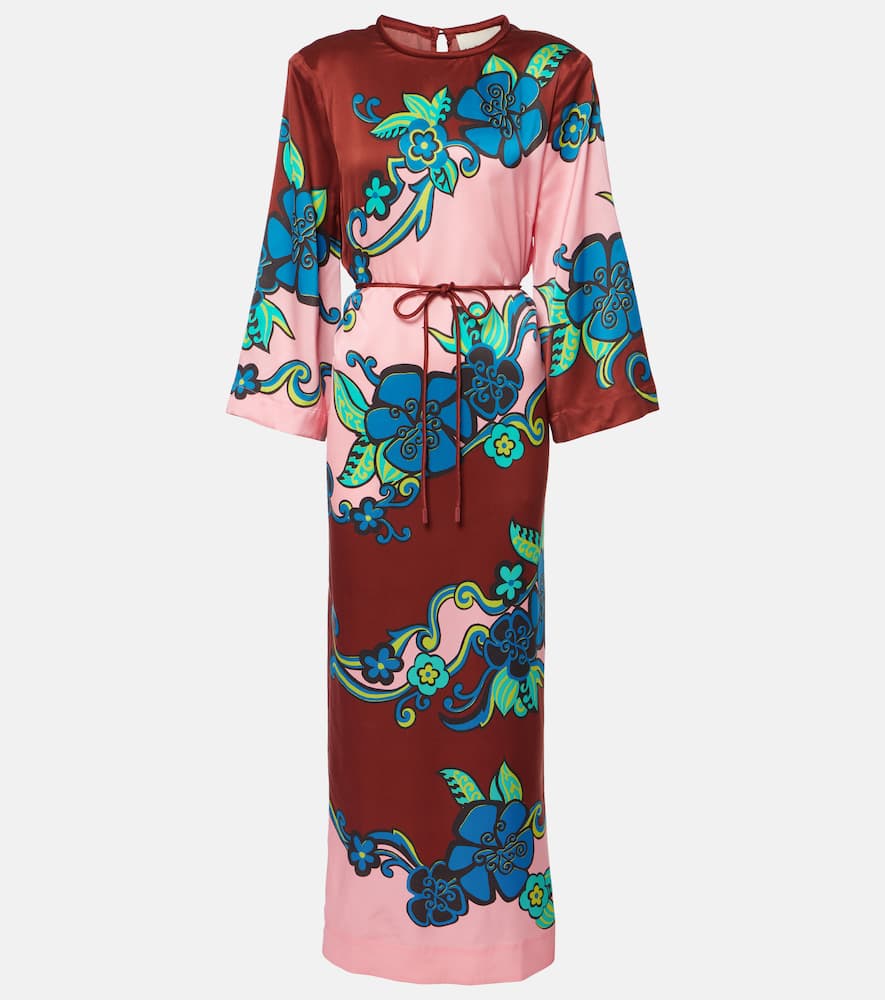 Alemais Printed Silk Satin Maxi Dress In Multicoloured